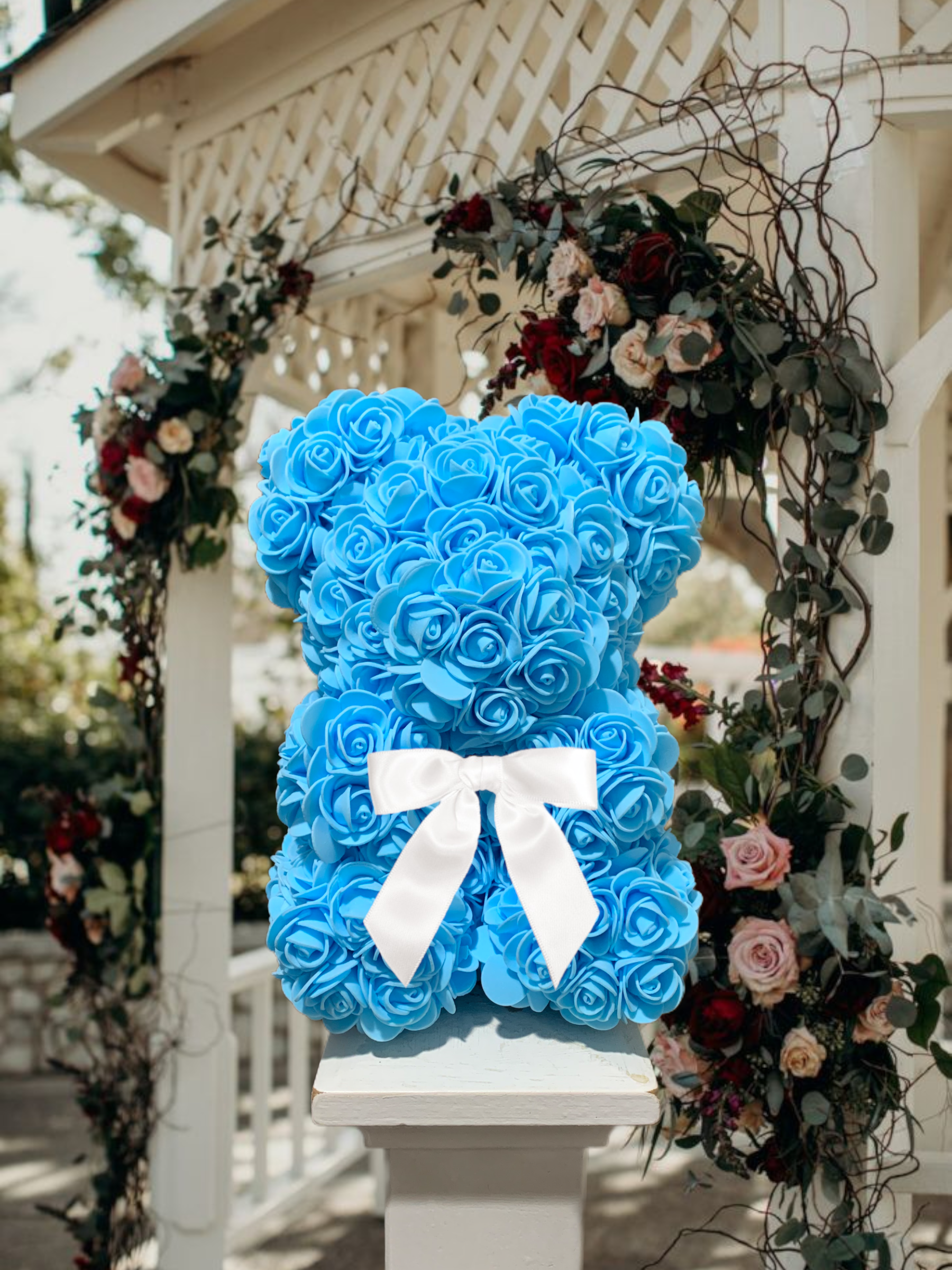 Blue Rose Teddy Bear - Main Image