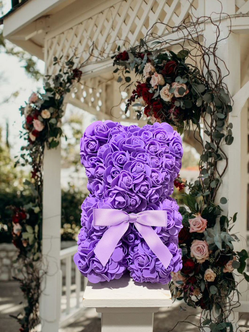 Purple Rose Teddy Bear